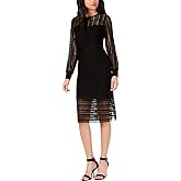 French Connection Womens Vivian Lace Midi Cocktail Dress Black 0
