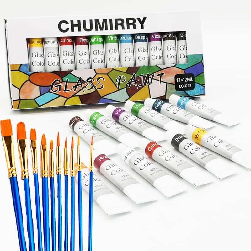 Stain Glass Paint, NonToxic Window Paint, Permanent Glass Paint Kit