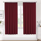 H.Versailtex Blackout Curtains 46x72 Burgundy 2 Panels with Tie Backs view 2
