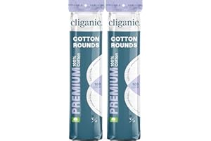 Cliganic Premium Cotton Rounds for Face (200 Count) | Makeup Remover Pads, Hypoallergenic, Lint-Free | 100% Pure Cotton (Packaging May Vary)