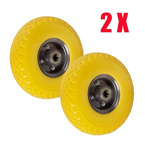 Miafamily PU Rad 3.00-4 Gummirad Vollgummi-Reifen Universal Schubkarren-Reifen PU auf Stahlfelge schwarz mit 150kg Traglast Ø