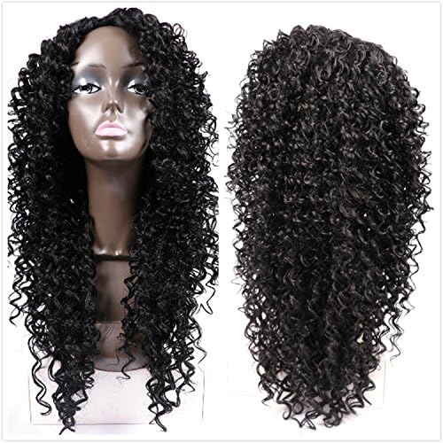 Favor Beauty Kinky Curly Long Curly Hair Wigs Half Hand Tied Full Head Wigs With Free Wig Cap Heavy Density Natural Color Synthetic Wigs For Black Women 22inches