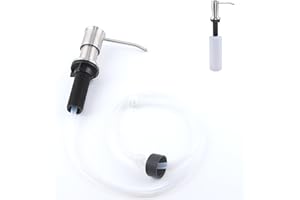GMCOZY Sink Soap Dispenser Pump Brushed Nickel Built in Kitchen Counter Dish Soap Dispenser with 41" Extension Tube/17 Oz Bottle for Bathroom RV Under Sink Hand Soap Lotion Pump
