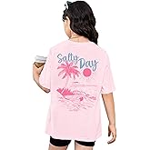 Wrenpies Girls Hawaiian Shirt Beach Preppy Graphic Tees Hawaii Sunshine Tshirt Kids Salty Day Shirts Summer Vacation Tops