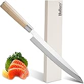Hollory Sashimi Sushi Knife – 9.5 inch Japanese Yanagiba Slicing knife, Super Sharp Professional High Carbon Stainless Steel Single Bevel Fish Knife with Pakkawood Handle