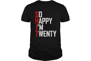 Adult Unisex 20th Birthday T-Shirt, Funny Gag Gift for Men Women Turning Twenty Years Old, Humorous Celebration Graphic Appar
