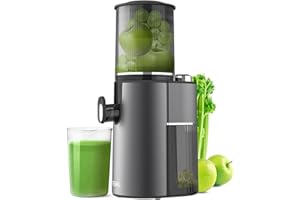 CANOLY Masticating Juicer, Master Cold Press Juicer with 4.1-inch (104mm) Extra Large Rotary Feed Chute, Slow Electric Juicer Machines with High Juice Yield for Fruits and Vegetables