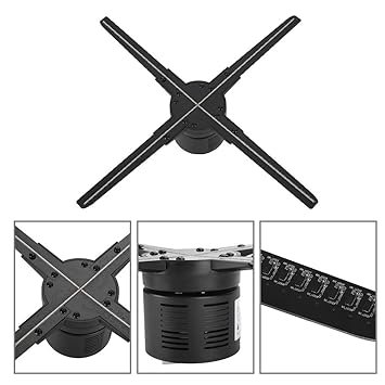 3D Hologramm Projektor,LED Holographic Projektor 3D Holographischer Anzeigen Fan Advisement Displayer,Unterstützt Video Anima