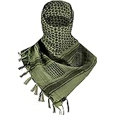 SHOPUKASA Cotton Shemagh Tactical Military Scarf Palestine Scarf Keffiyeh Head Neck Wrap gifts for Men & Women