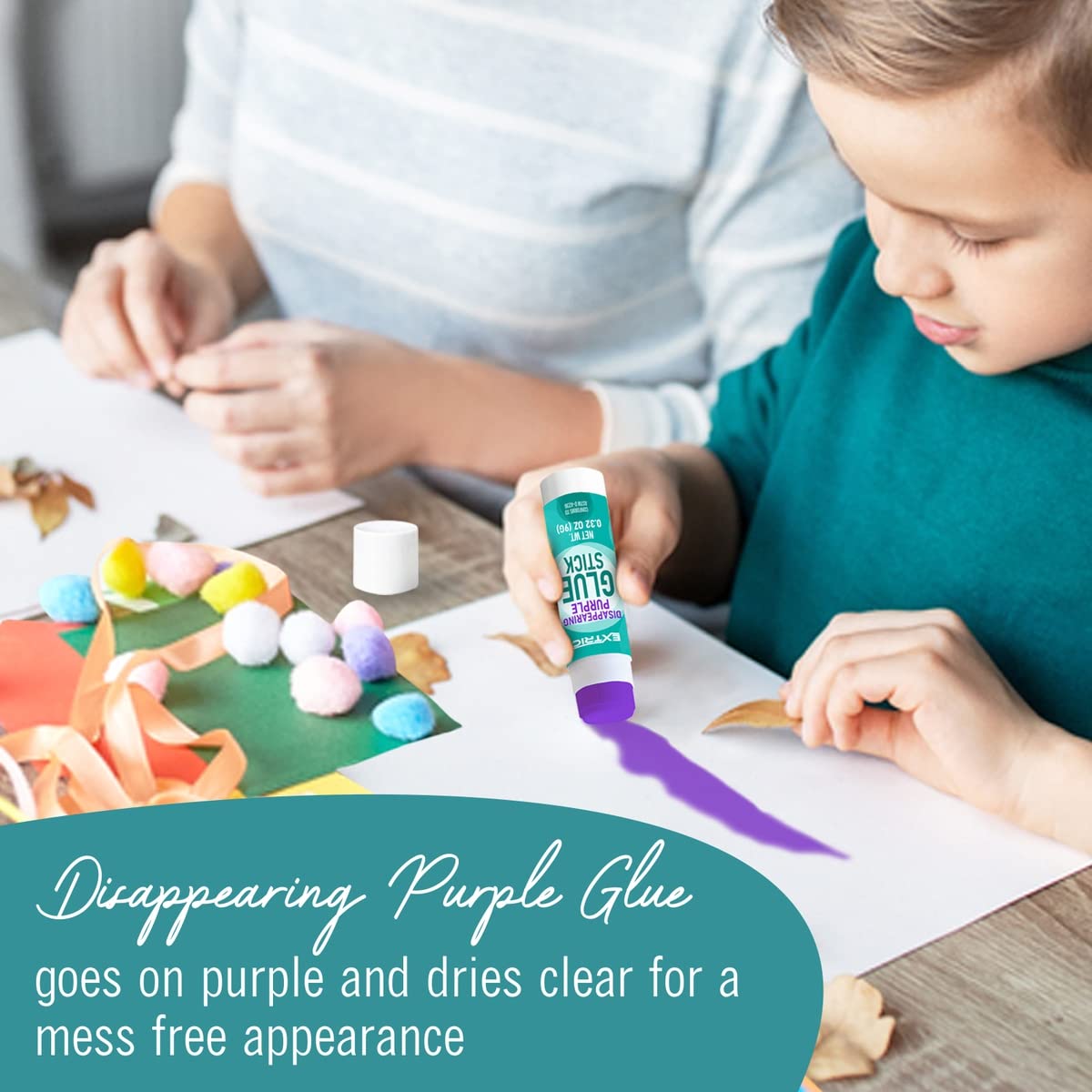 Glue Sticks Bulk Classroom, Purple Glue Sticks for Kids 60 Count, 0.32 Ounce Washable, for Kids, School and Home
