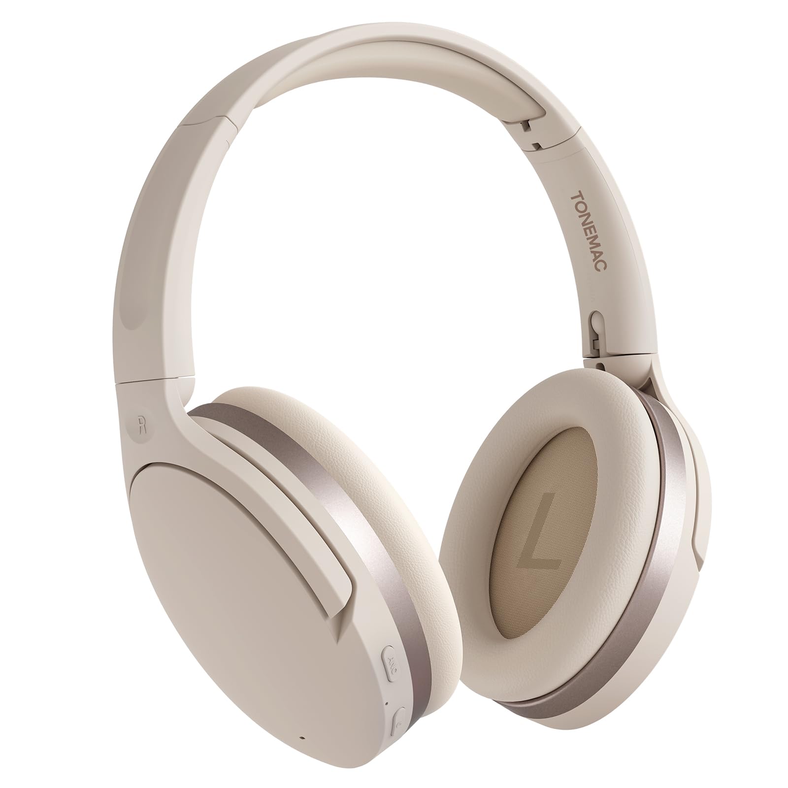 TONEMAC H3 Adaptive Noise Cancelling Headphones,Wireless Over Ear,Foldable Wireless Headphones with 80 Hrs Playtime,for Gym,Travel,Home Office