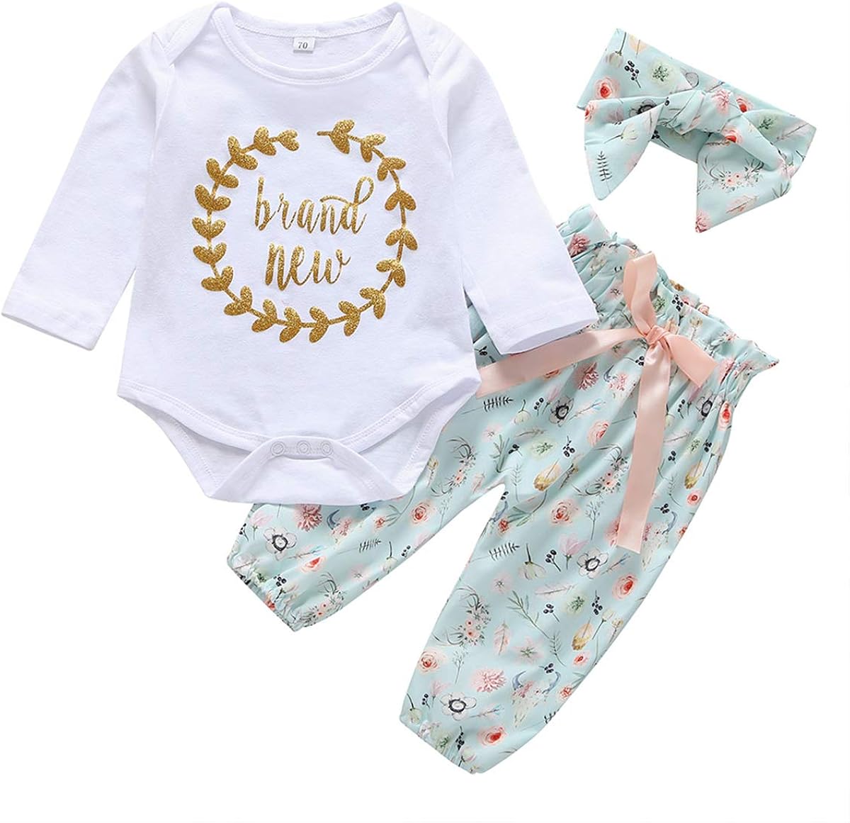Newborn Baby Girls Clothes New to The Crew Letter Romper