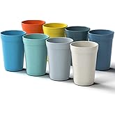 Homestockplus 16 Oz Unbreakable Drinking Reusable Cup Wheat Straw Cups Dishwasher and Microwave Safe Water Glasses BPA Free E-Co Friendly Tumbler Cups【Set of 8】