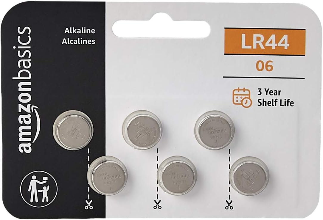 Basics LR44 Alkaline Button Cell, 6-Pack: Health & Personal Care