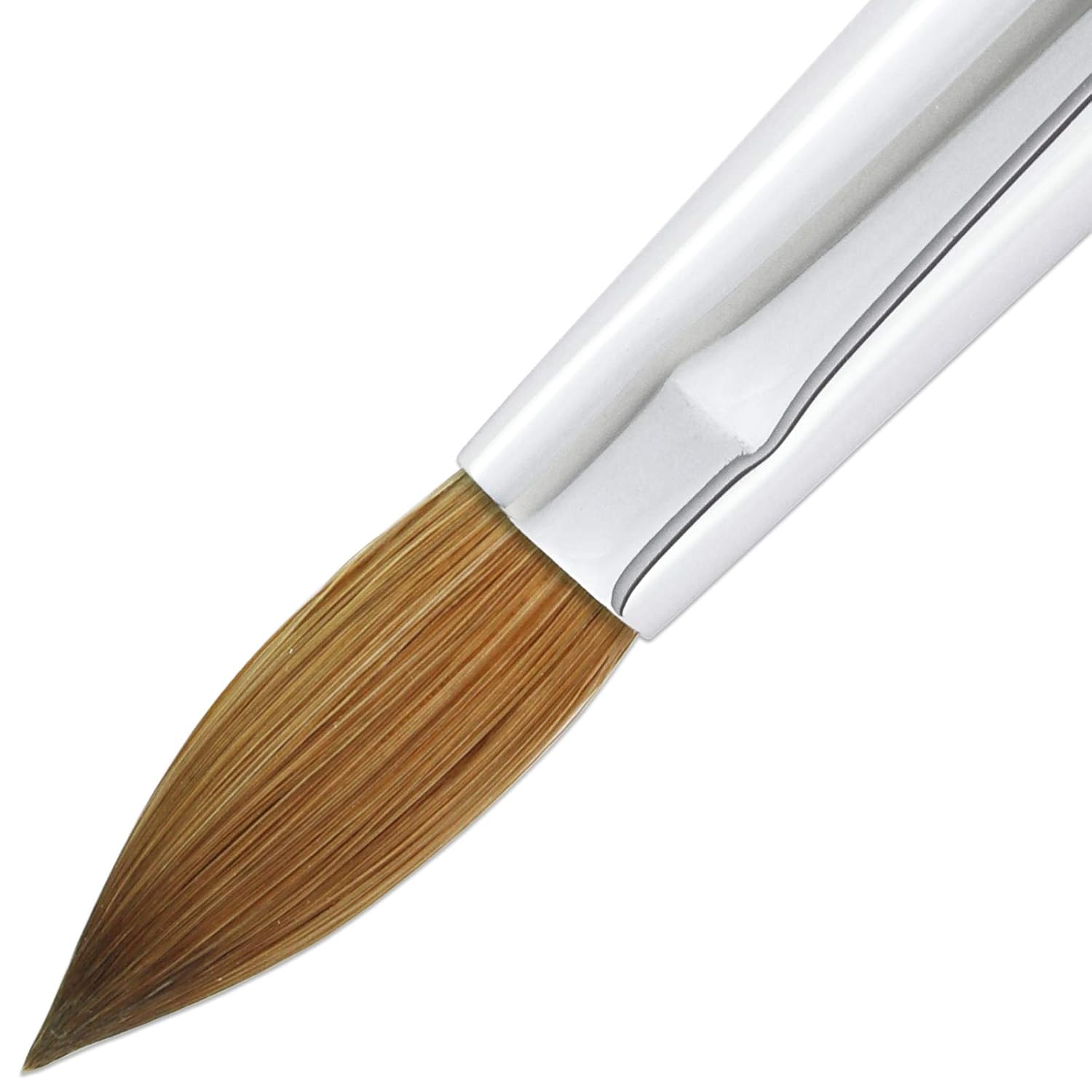 PANA 100% Pure Kolinsky Hair Bristles Acrylic Nail Brush Oval Crimped Shaped Mahogany Wood Handle Professional Salon Quality (Size 8, Mahogany) : Beauty