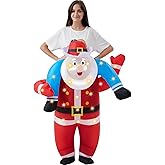 WinnerWhy Christmas Inflatable Costume with LED Light Unisex Adult Inflatable Costumes for Christmas Party Halloween Cosplay