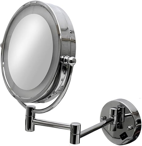 kosmetikspiegel Beleuchtet Wandmontage, CRAVOG Rund Ausziehbar Doppel