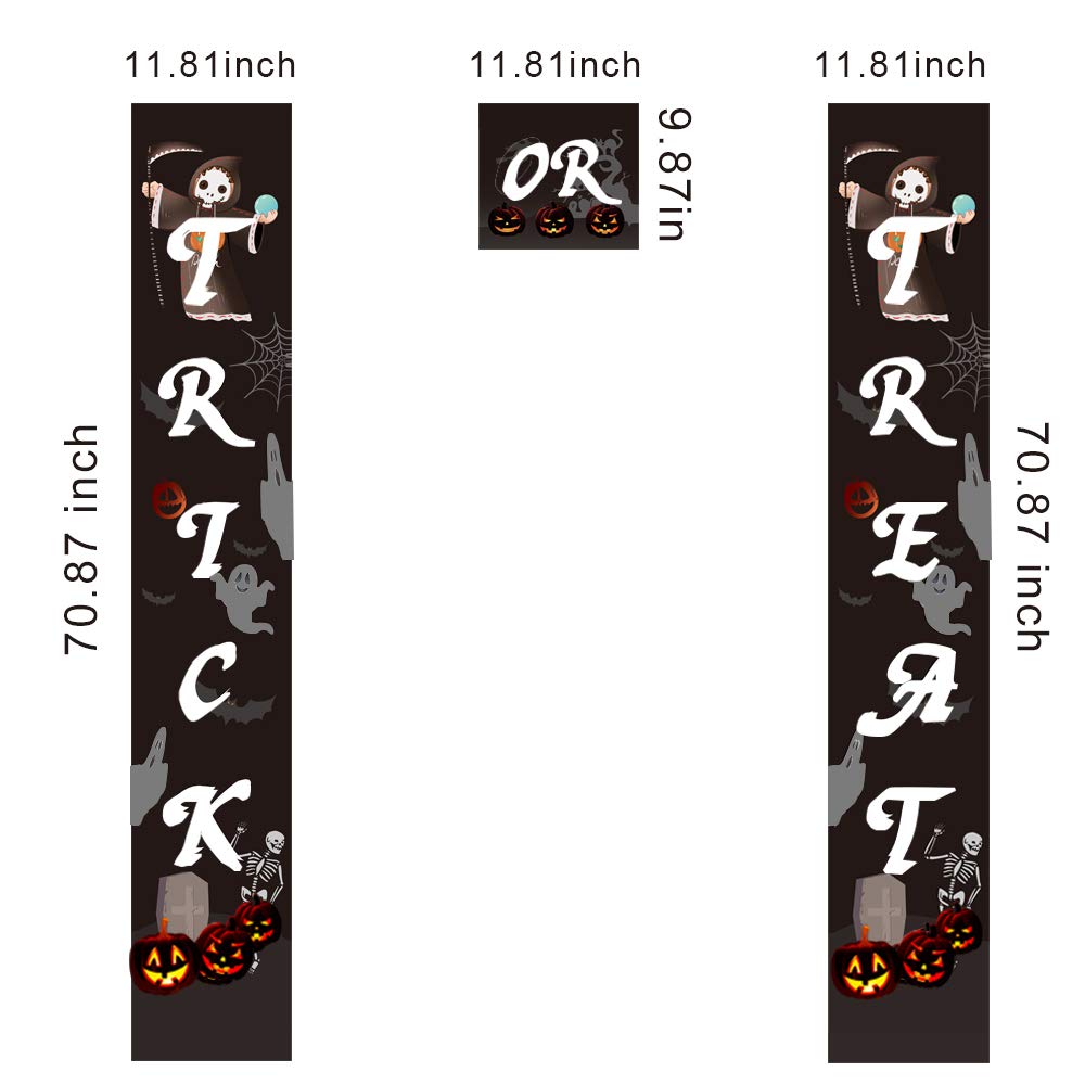 Halloween Decorations, Halloween Outdoor Banners | Trick or Treat Banner Halloween Signs for Front Door Display or Indoor Home Decor | Porch Decorations | Halloween Welcome Signs