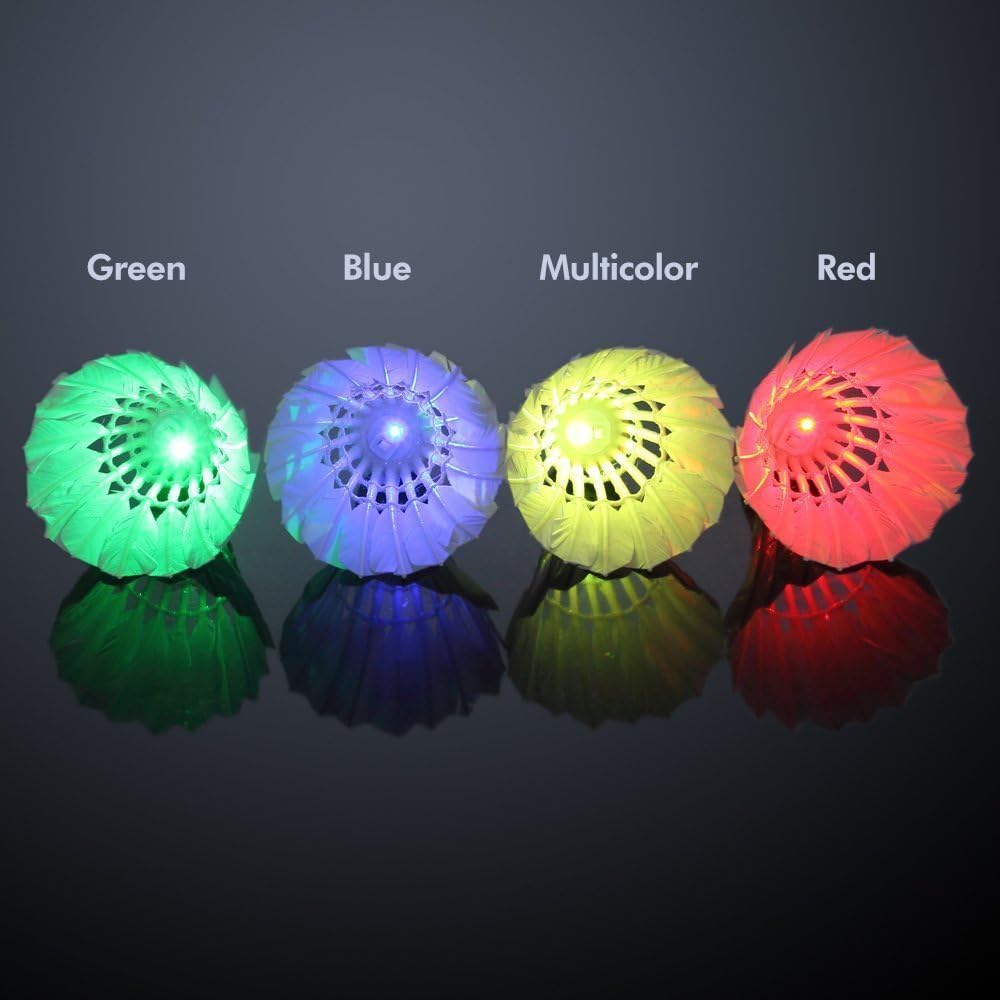 Ohuhu LED Badminton Birdies, Glow in The Dark Night Badminton Shuttlecocks Lighting Birdie for Outdoor Indoor Sports Activities, 4-Pack : Sports & Outdoors