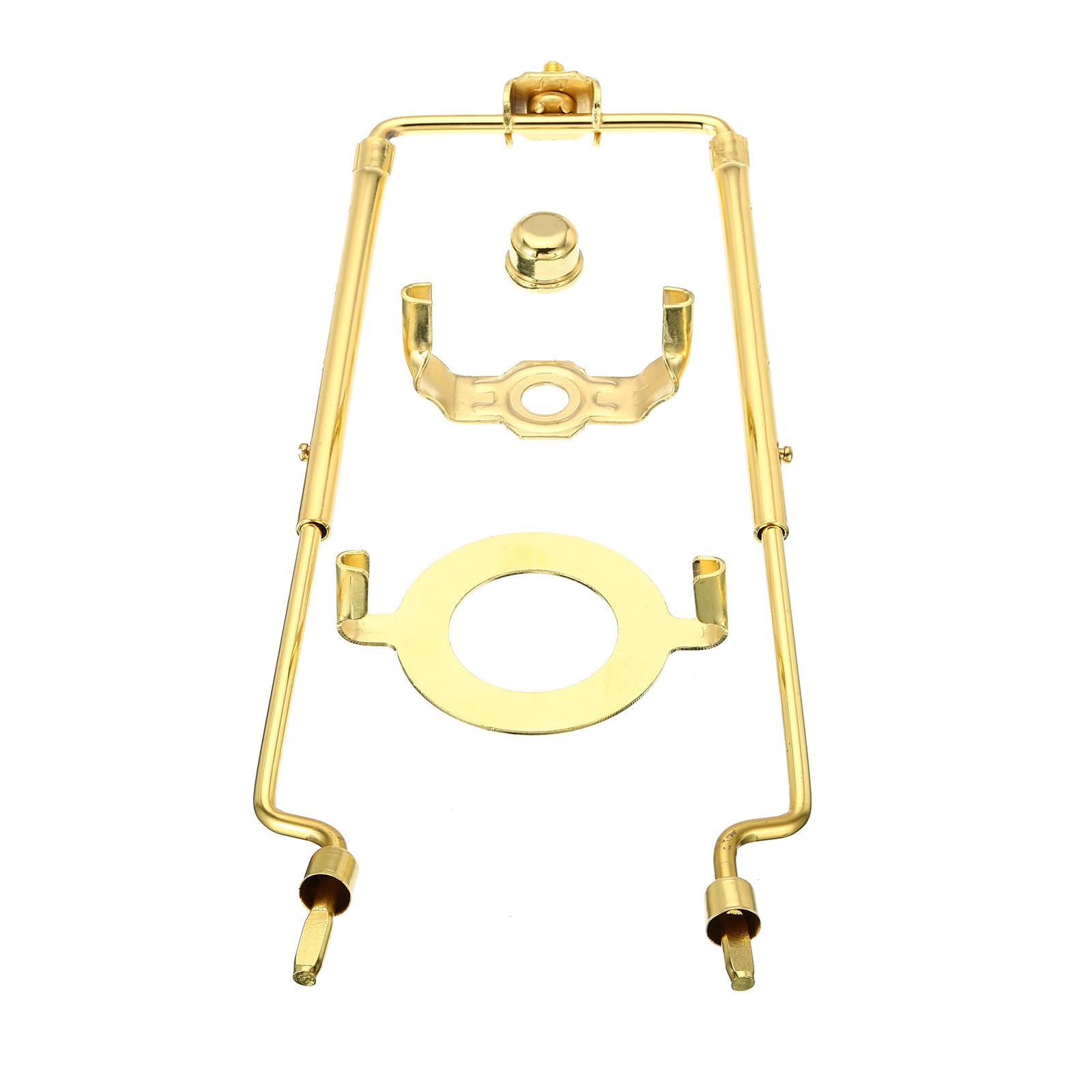 PATIKIL 8 9 10 11 Inch Lamp Harp Kit with Finial, 1 Set Adjustable Lamp Shade Bracket Holder with 3/8 IP E26 Light Base for Table Floor Lamp, Gold