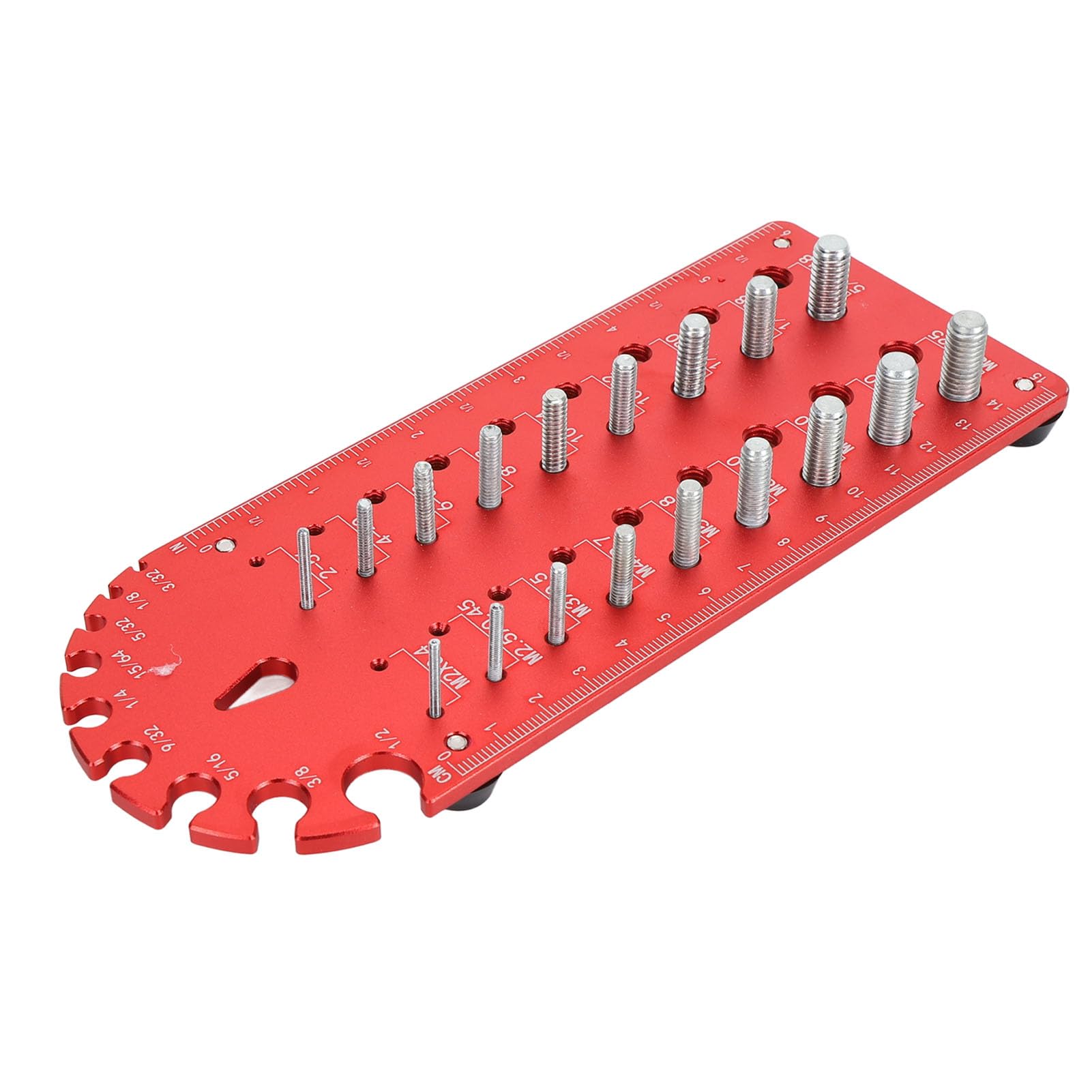 Aluminum Thread Gauge, Quickly Identify Nuts and Bolts Sizes, Bolt Thread Identifier Accurate Thread Gauge with Centimeters and Inches Scales on Both Sides
