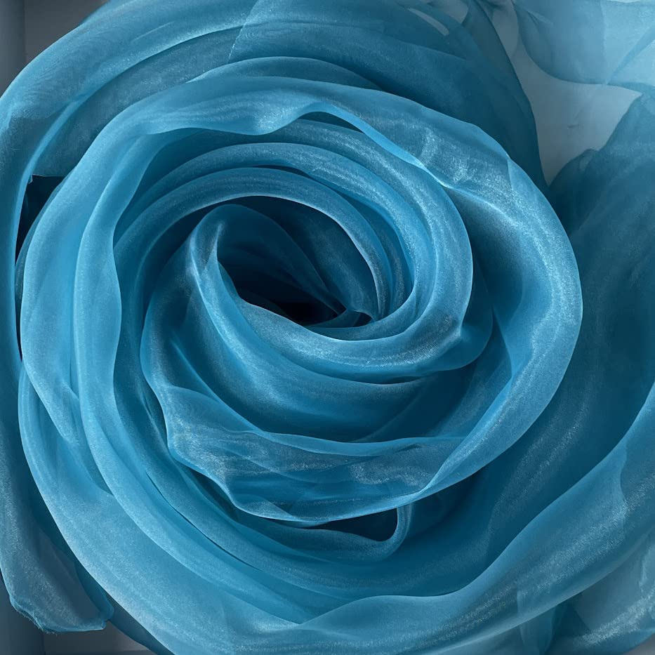 Megachest 145CM Wide Soft Organza Dress Fabric Fancy Costumes Decorations 50 Colors(Crystal Teal,5 Meters)
