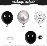 Isndare Black Silver Confetti Balloons 12in 35 Pcs Latex Helium Party Set view 2