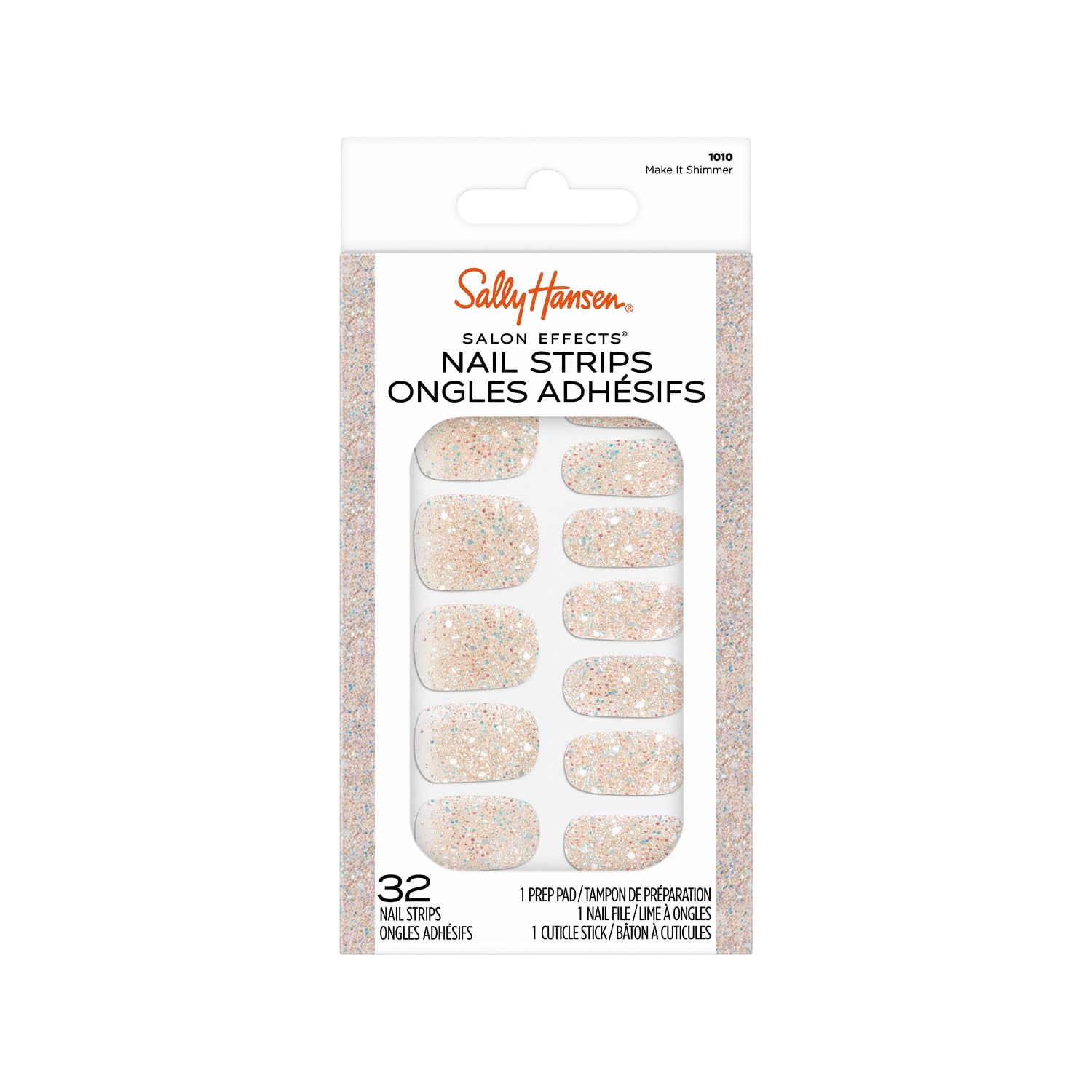 Photo 1 of **INCOMPLETE** Sally Hansen Salon Effects, Make It Shimmer Nail Strips, No UV Light Needed, No Dry Time, Long-Lasting, Non-Damaging, No Chipping