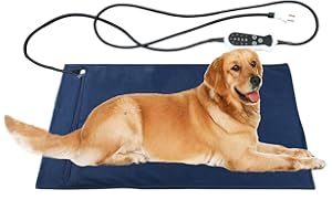 DEOMAN Pet Heating Pads for Dogs Cats Heated Bed mat,Electric Heating pad for Puppies with Timer to Keep pet Warm,Long chew Resistant Cord