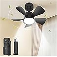 NBKLS Black Ceiling Fan with Light, 3 Light Color Dimmable Ceiling Fans with Lights and Remote, E26/E27 Standard Light Base, Modern Flush Mount Low Profile Ceiling Fan for Bedroom