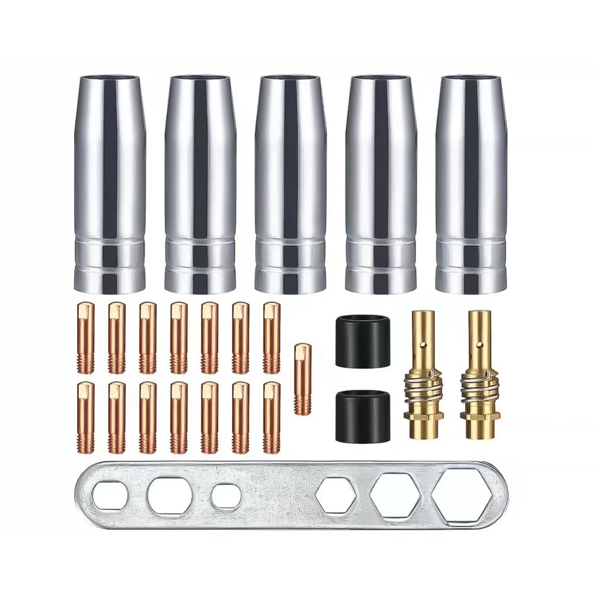 POFET 25PCS Mig Welder Accessories Welding Contact Tips Welding Torch Holder Accessories Kit for AK-15/MB-15