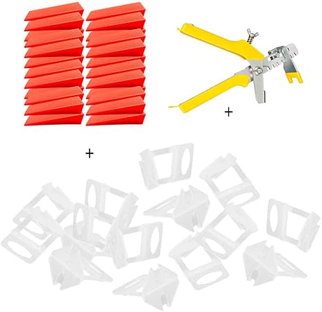 Fliesennivellierer 1 mm - Nivelliersystem für Fliesen, 1 Zange, 100