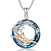 KoyeKei Sport/Music Necklace for Women 925 Sterling Silver Crystal Pendant Tree of Life Jewelry Gifts for Sport Players