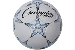 Champion Sports Viper Soccer Ball – Sizes 3, 4, 5 – Soft Touch TPU Cover, Durable Butyl Bladder, Youth & Adult Training Ball for Indoor & Outdoor Play, Multi-Color Design