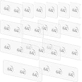 vivinin 15 Pack Shower Caddy Adhesive Replacement, Shower Shelf Adhesive No Drilling, Adhesive Hooks for Showe Caddy, Soap Holder, and Kitchen Racks