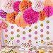 NICROLANDEE Fall Decorations Pack -Orange Pink Paper Lanterns Tissue Flower Pom Poms Gold Glitter Garland for Thanksgiving Fall Wedding Bridal Baby Shower Home Decor