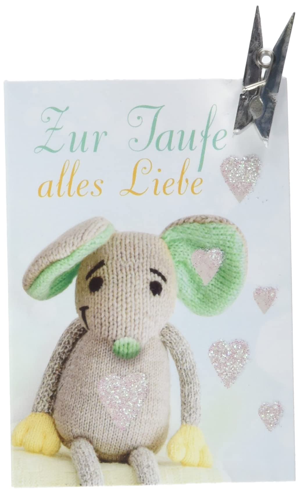 Christening Mini Card - Mouse, Glimmer - 5.2 x 7.4 cm