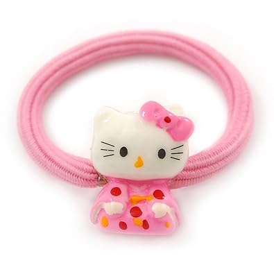 Avalaya Kids Little Kitty Kimono Pony Tail Hair Elastic Bobble