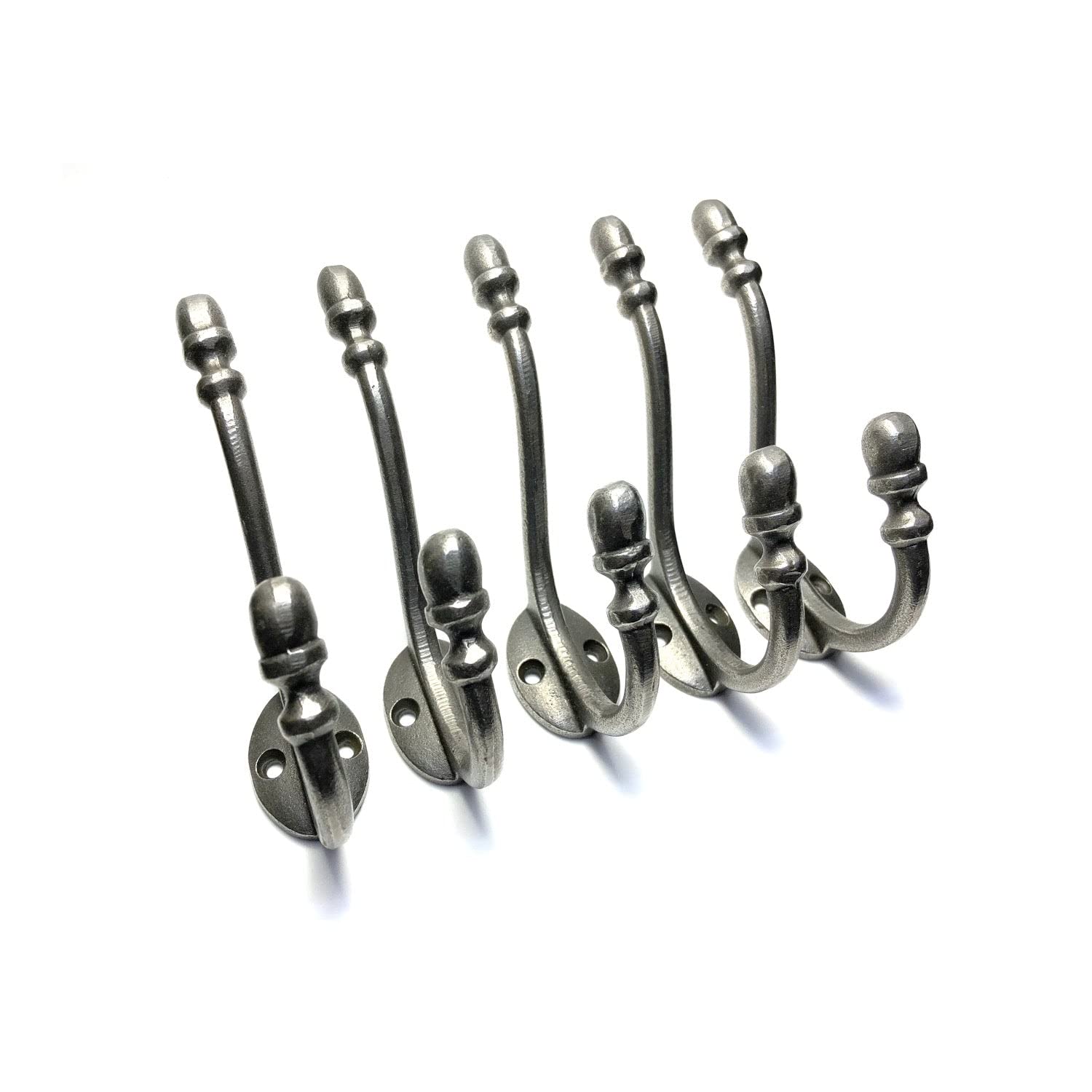 Oakcrafts - Antique Acorn Design Cast Iron Coat Hook - 5" / 130mm - Pack of 5 Hooks