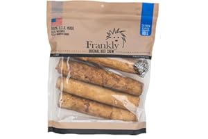 FRANKLY PET Original Frankly - Chicken Flavored Beef Chew Dog Retriever Rolls - High Protein Collegen Packed - Made in The U.S.A. - 4 Count 7-8" Roll (8099)
