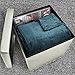 Sorbus Storage Ottoman Bench, Folding Cube Ottoman, Great for Hassock, Foot Stool, Seat, Coffee Table, Storage Chest, and More Contemporary, Faux Leather (Beige)