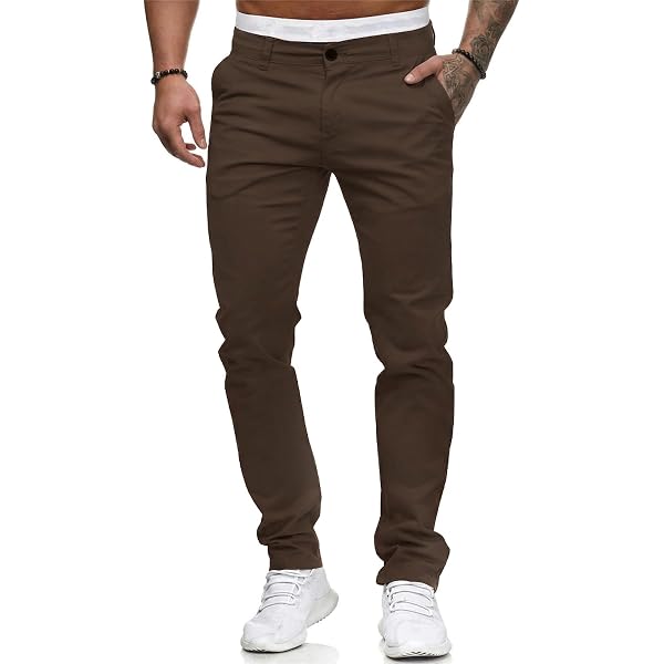Yazubi Men's Chino Pants Dustin Men's Skinny Khaki Pants, Green