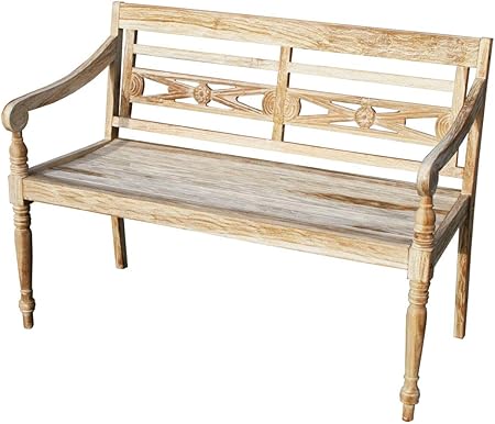 Amazon De Kmh Teak 2 Sitzer Gartenbank Harry 115 Cm Im Shabby Chic Stil Whitewashed 102142