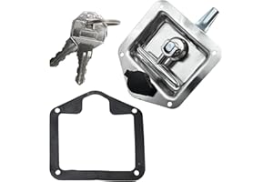 DUZFOREI Stainless Steel T Handle Latch, Folding T-Shape Cam Handle Lock Tool Box with Keys for RV Camper, Truck Trailer Elec