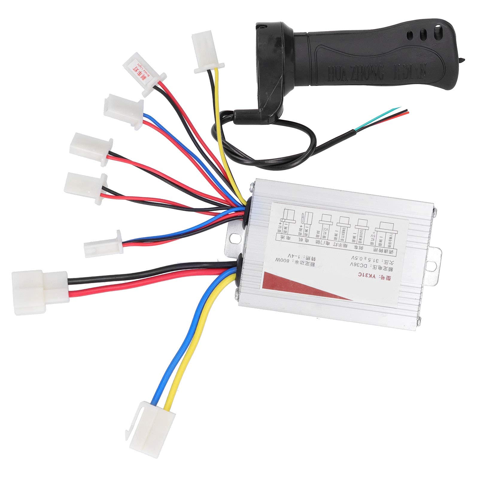 Alomejor 36V 800W Scooter Brush Controller Throttle Grip Kit for Electrical Scooter E-Bike Bicycle Tricycle