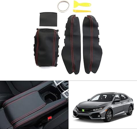 Amazon Cartist ホンダ シビック Honda Civic 10代目 アームレストカバー コンソールボックスカバー Fc1 Fk7 H29 現行 専用設計 保護カバー 汚れ防止 傷防止 高品質レザー アクセサリー カスタム カー用品 簡単取付 1pcsセット ホンダ シビック 10代目 ブラック