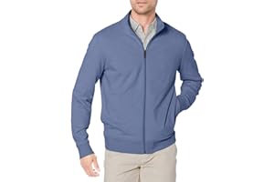 �鶹�� Essentials Mens Lightweight French Terry Full-Zip Mock Neck Sweatshirt