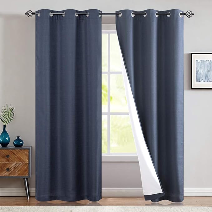 jinchan Lined Thermal Blackout Curtains 95 Inch Long Block