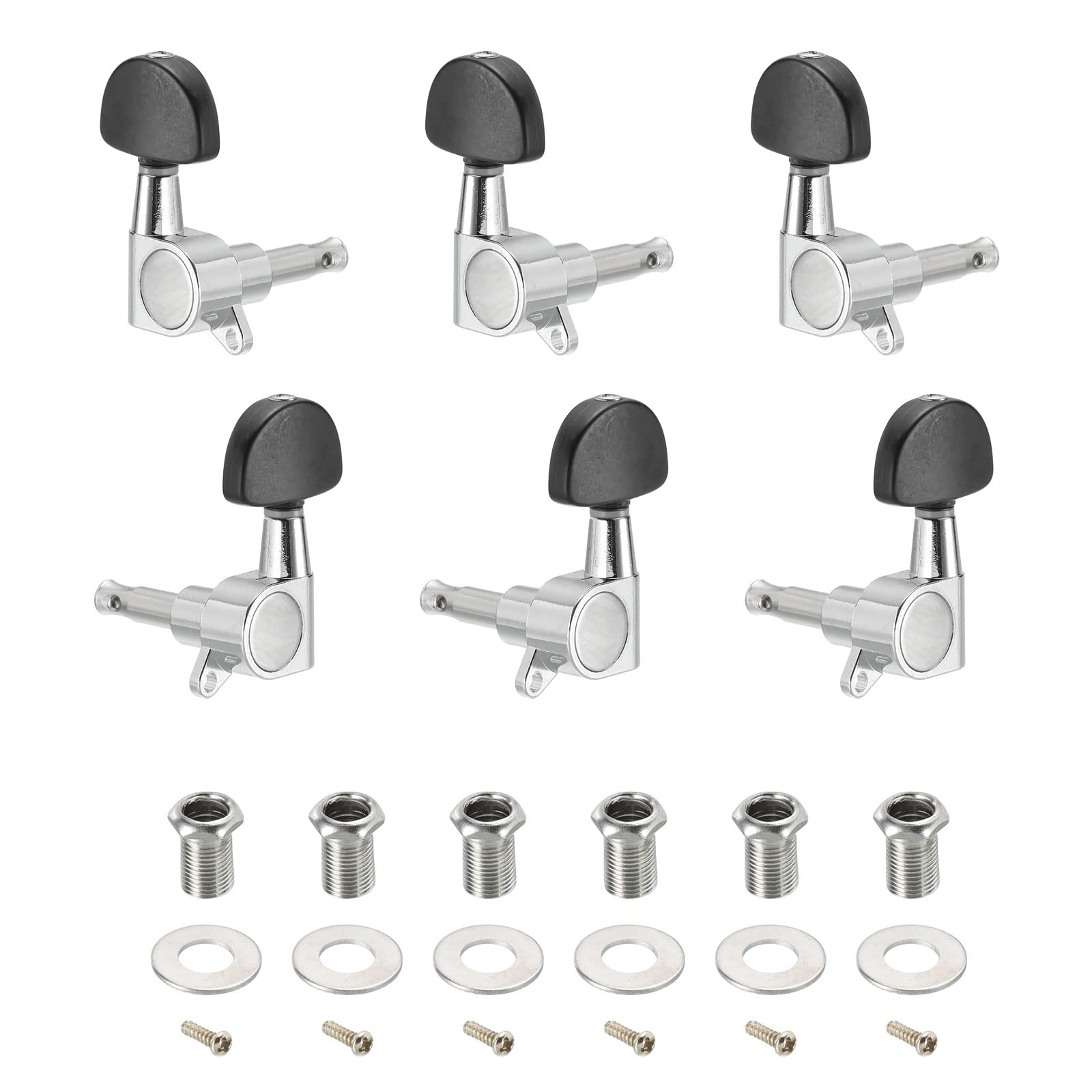 PATIKIL Guitar Machine Heads Knobs Guitar String Tuning Pegs Machine Head Tuners for Electric or Acoustic Guitar (3 for Left + 3 for Right)