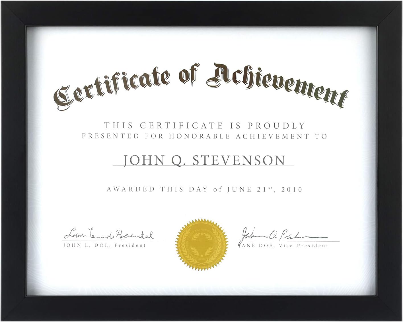 ONE WALL 8.5x11 Document Certificate Frame Made of Solid Wood Tempered Glass for 8.5x11 Inch Diplomas Certificates Photos Without Mat for Wall or Tabletop Display - Mounting Hardware Included